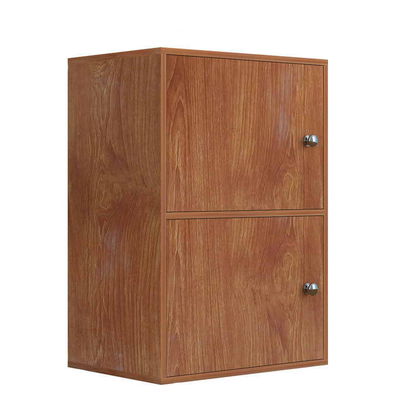 12" W Modern Wooden Bookcase Closed Storage Bookshelf with Doors