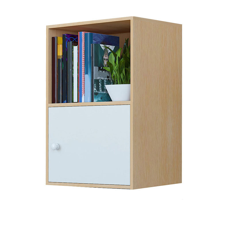 12" W Modern Wooden Bookcase Closed Storage Bookshelf with Doors