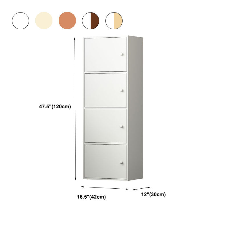 12" W Modern Wooden Bookcase Closed Storage Bookshelf with Doors