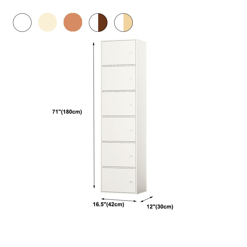 12" W Modern Wooden Bookcase Closed Storage Bookshelf with Doors