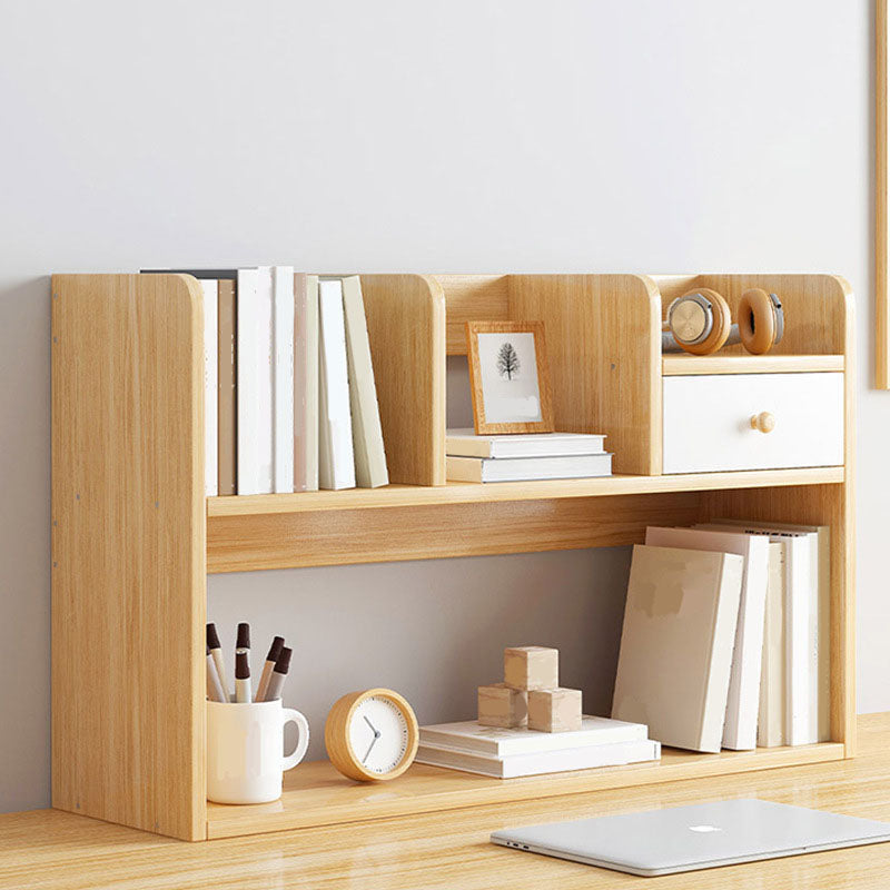 9.5" W Modern Wooden Bookcase Open Storage Bookshelf with Drawers and Shelves