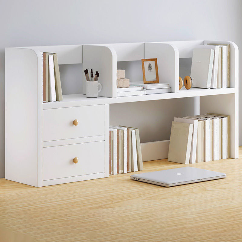 9.5" W Modern Wooden Bookcase Open Storage Bookshelf with Drawers and Shelves