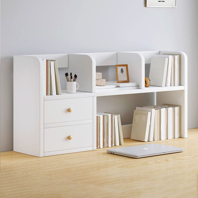 9.5" W Modern Wooden Bookcase Open Storage Bookshelf with Drawers and Shelves