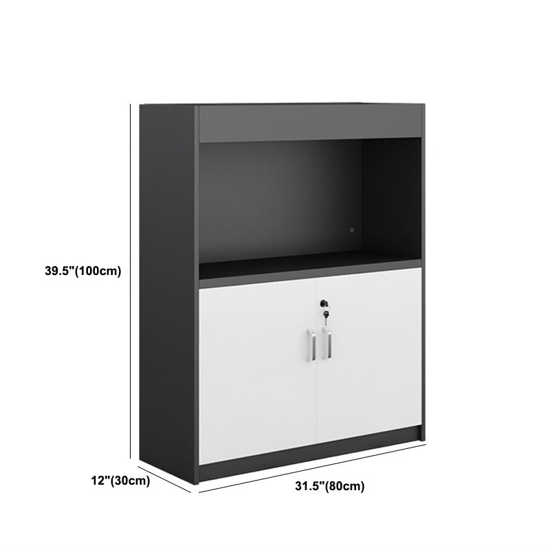 11.8"W Wood Bookshelf with Geometric Multi Layers Bookcase in Dark Taupe (without Plant)