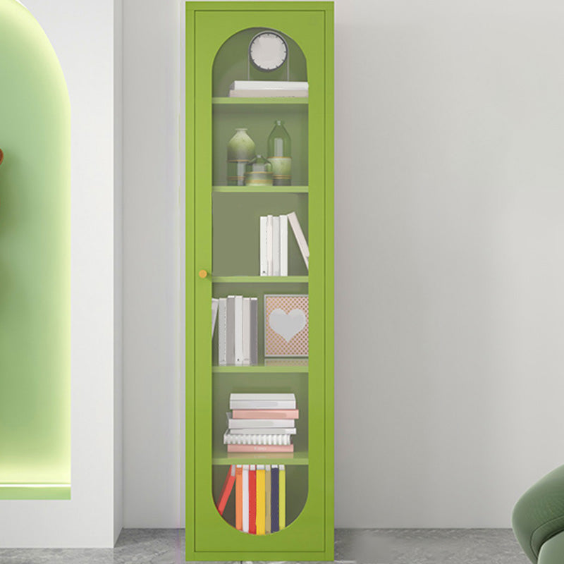 Modern Metal Bookcase Standard Shelves Included Bookshelf with Glass Doors