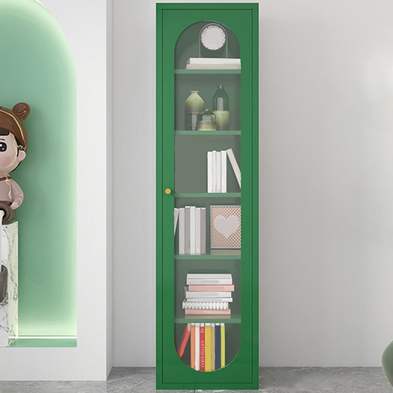Modern Metal Bookcase Standard Shelves Included Bookshelf with Glass Doors