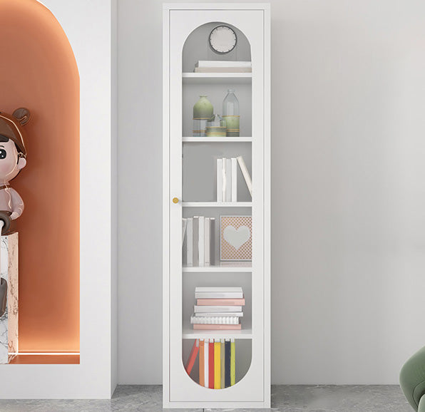 Modern Metal Bookcase Standard Shelves Included Bookshelf with Glass Doors