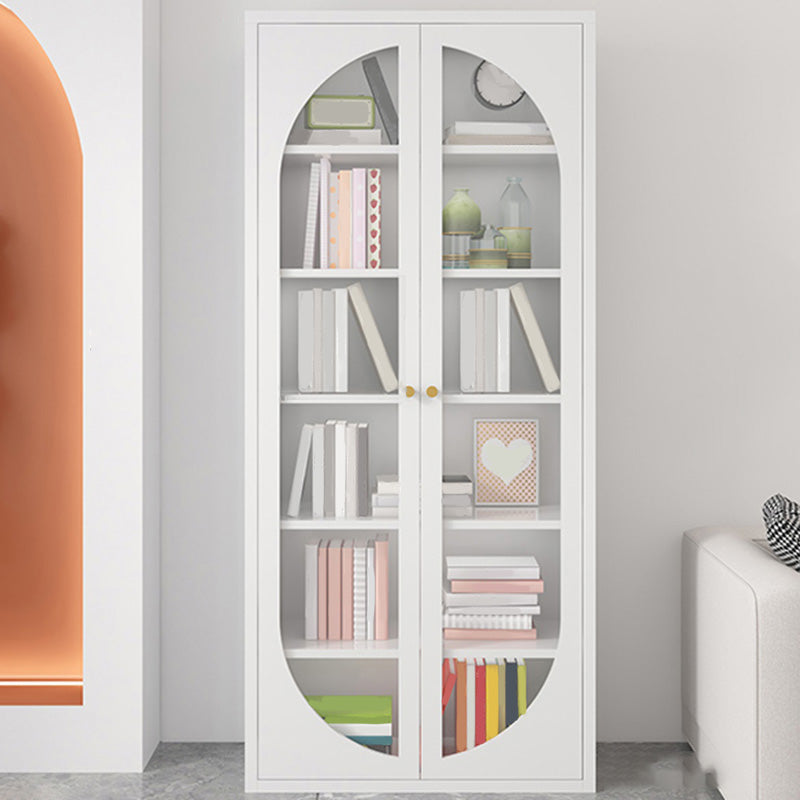 Modern Metal Bookcase Standard Shelves Included Bookshelf with Glass Doors