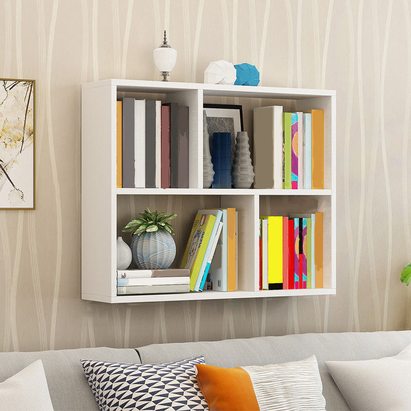 6"/8" W Modern Wooden Bookcase Wall-mounted Bookshelf with Shelves