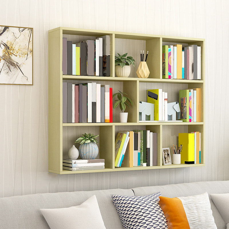 6"/8" W Modern Wooden Bookcase Wall-mounted Bookshelf with Shelves