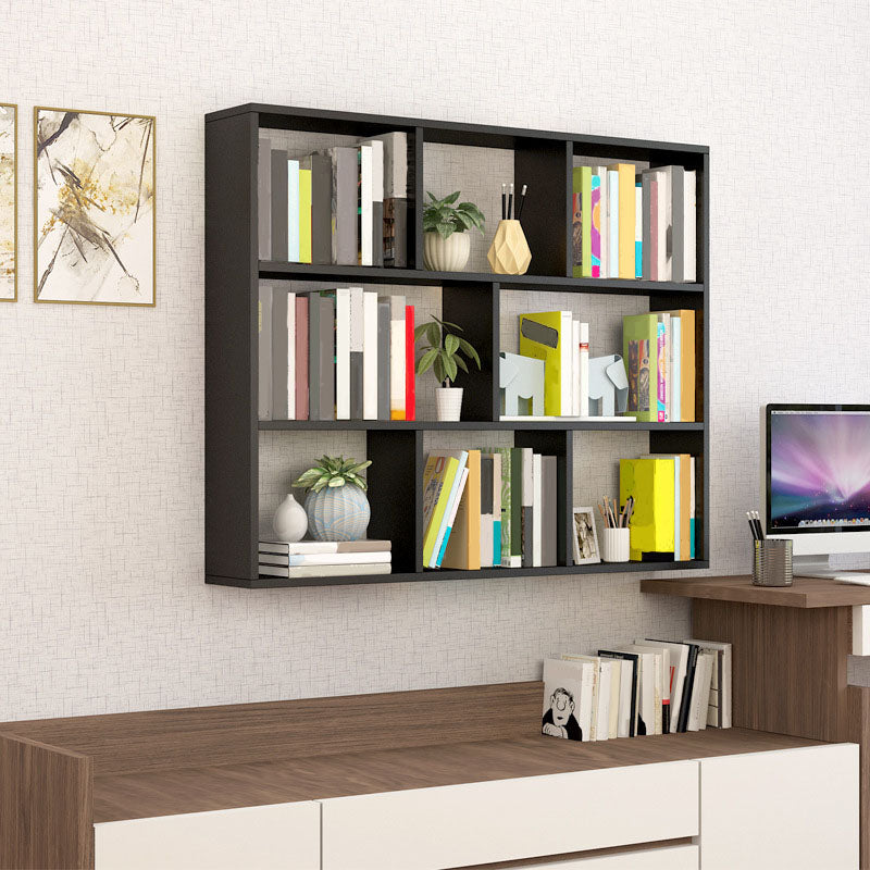 6"/8" W Modern Wooden Bookcase Wall-mounted Bookshelf with Shelves