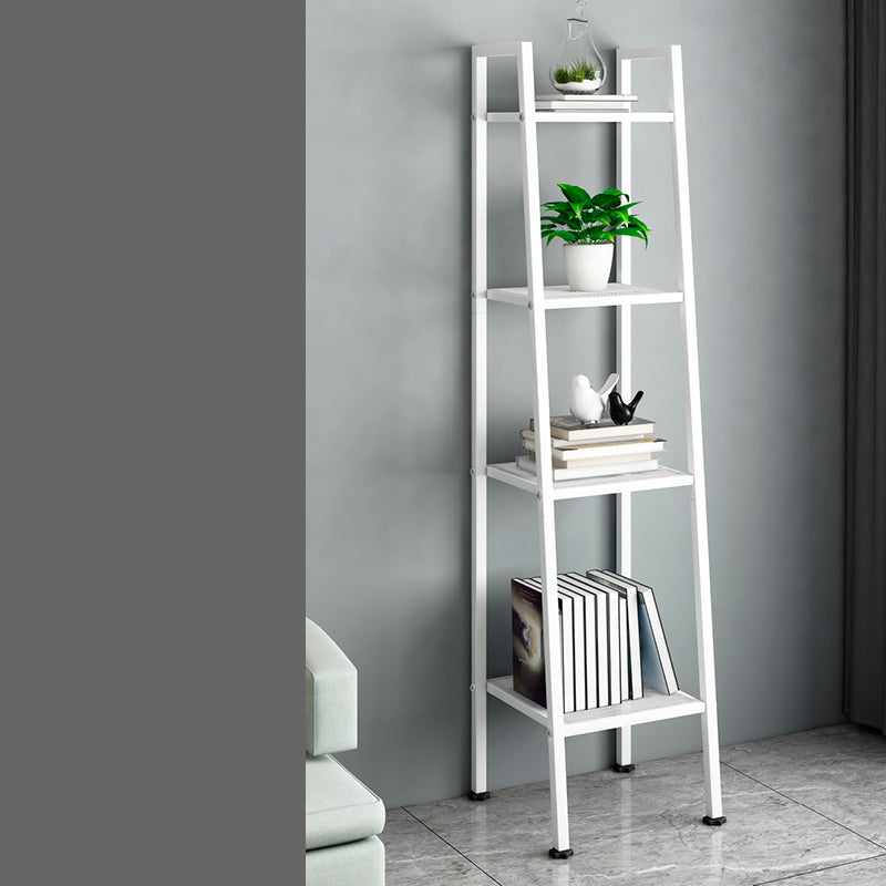 13.7" W Ladder Bookcase Open Storage Metal Bookshelf with Shelves