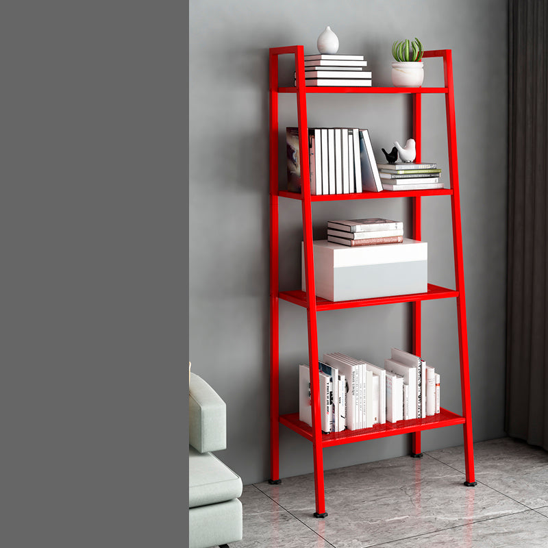 13.7" W Ladder Bookcase Open Storage Metal Bookshelf with Shelves
