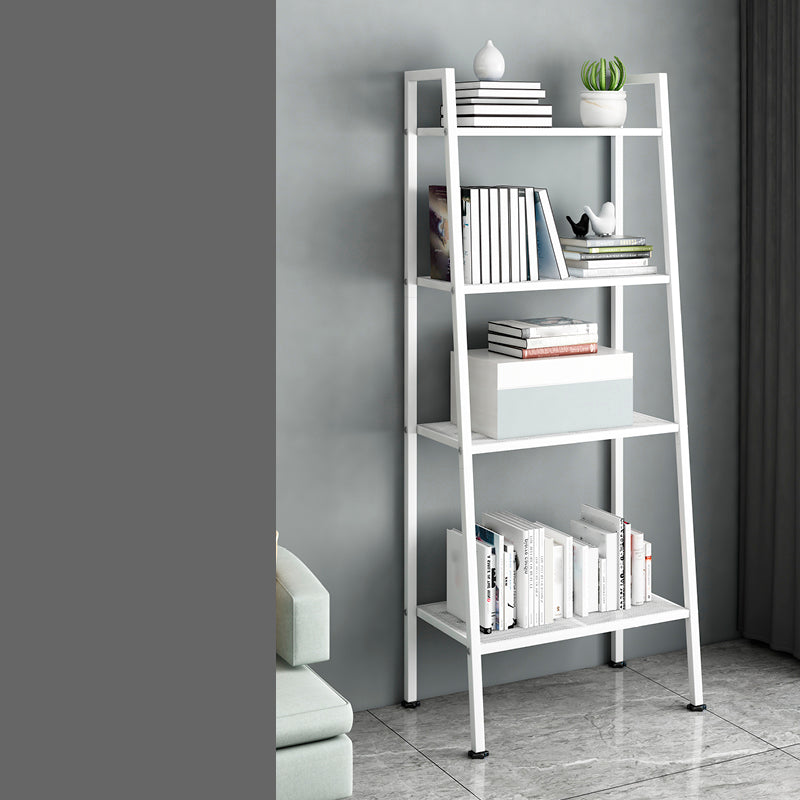 13.7" W Ladder Bookcase Open Storage Metal Bookshelf with Shelves