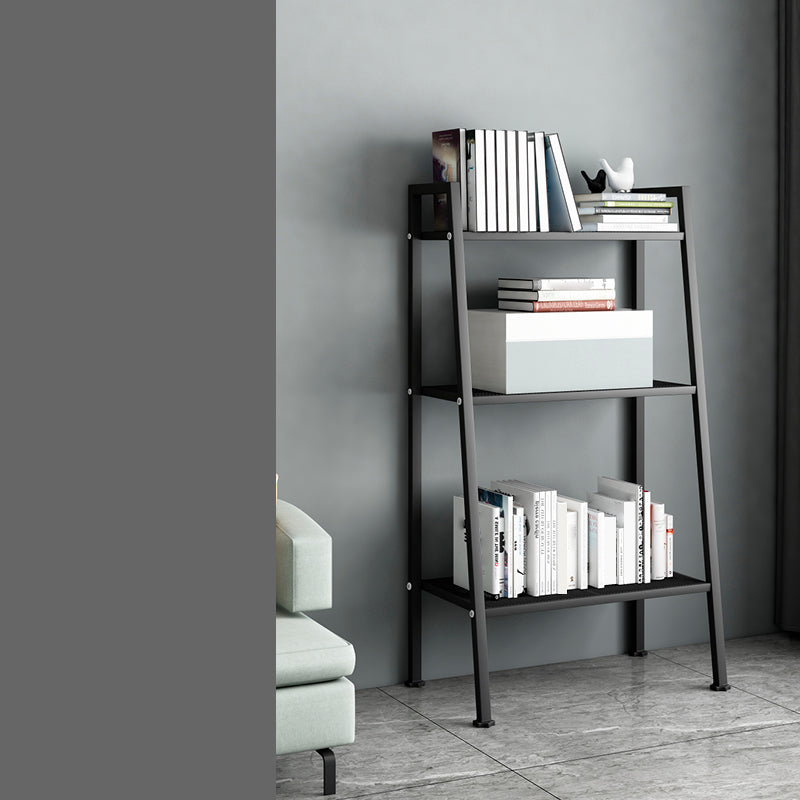 13.7" W Ladder Bookcase Open Storage Metal Bookshelf with Shelves