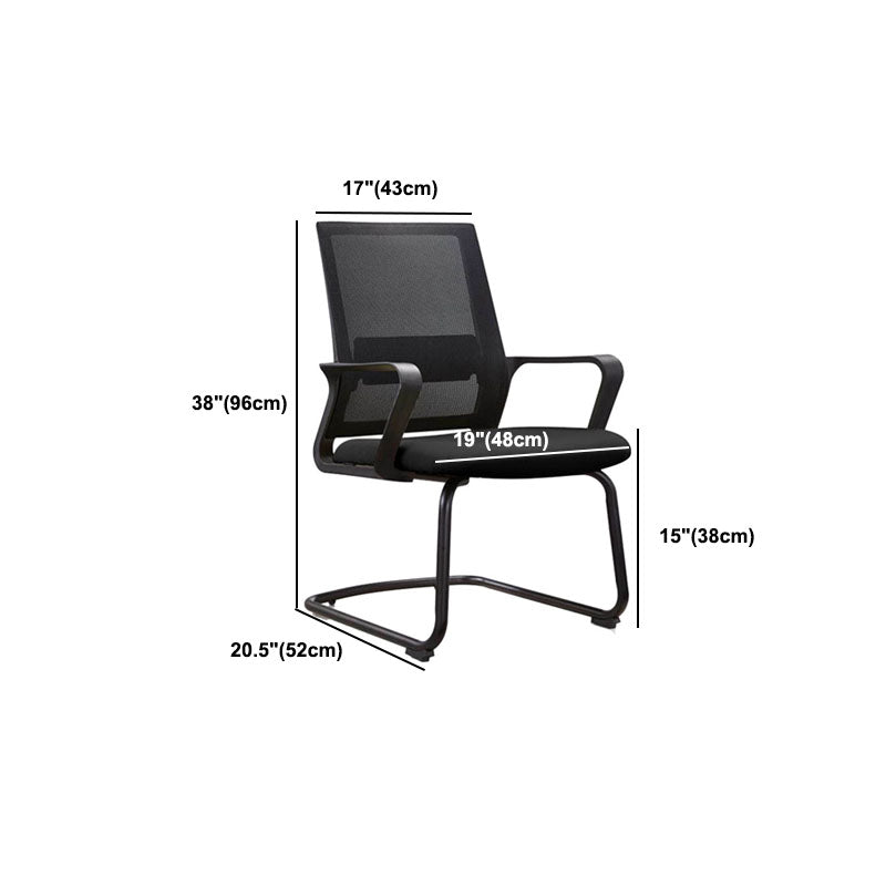 Modern No Distressing Office Chair Breathable AirGrid Fixed Arms Chair