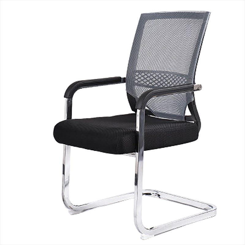 Modern Fixed Arms Office Chair Lumbar Support No Wheels Office Chair