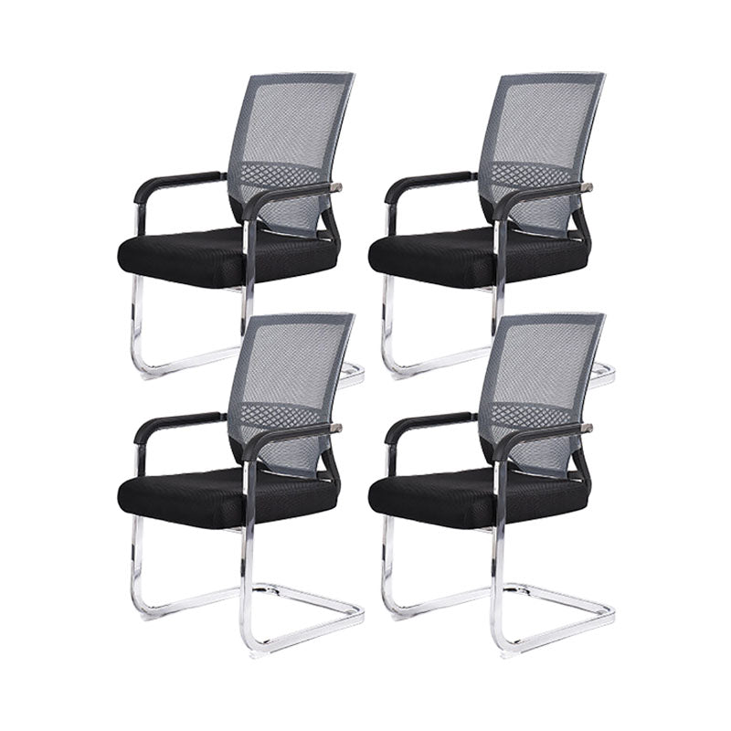 Modern Fixed Arms Office Chair Lumbar Support No Wheels Office Chair