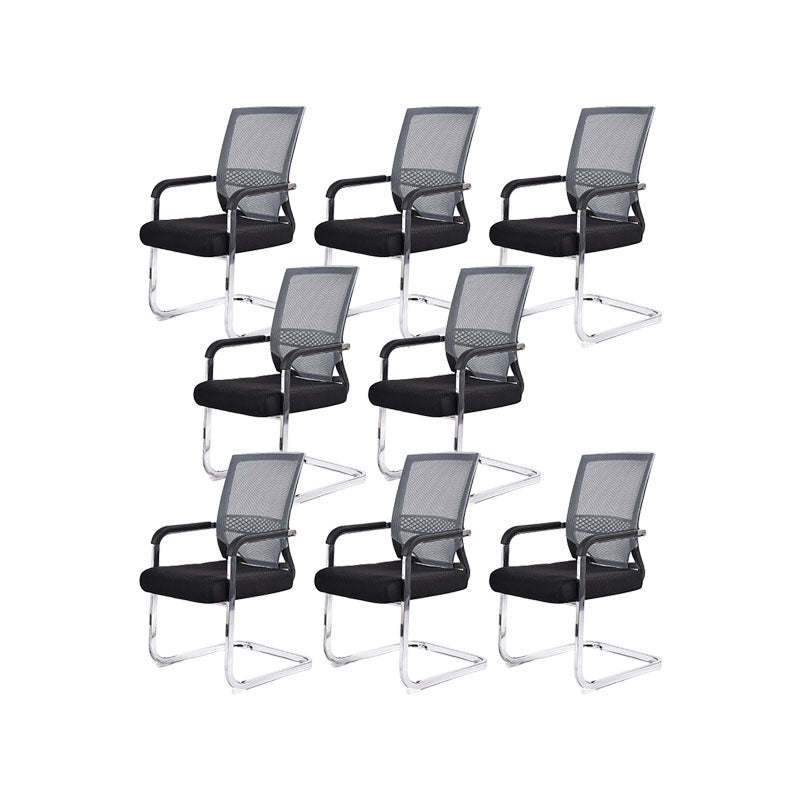 Modern Fixed Arms Office Chair Lumbar Support No Wheels Office Chair