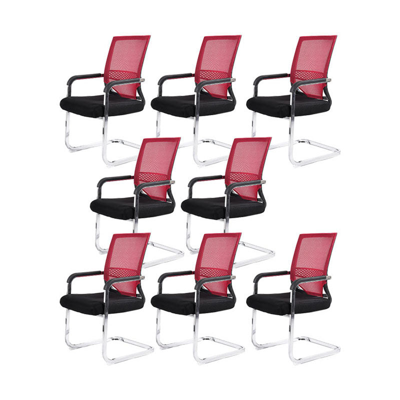 Modern Fixed Arms Office Chair Lumbar Support No Wheels Office Chair