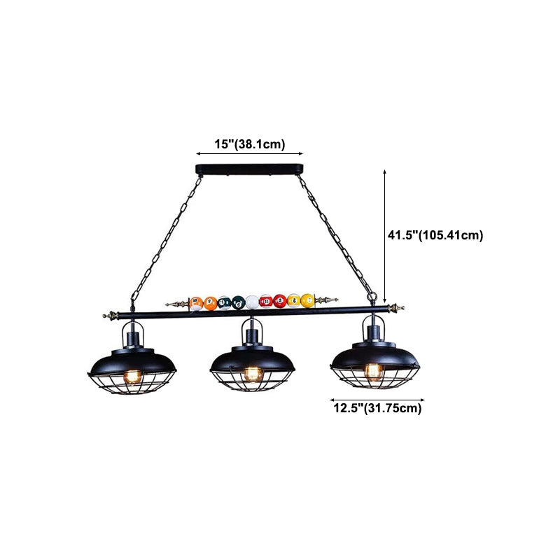 Industrial Style Hanging Lamp Dome Shade Island Light Fixture for Bar (Included Balls)