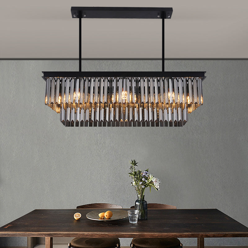 Modern Island Lighting 6-Light Crystal Hanging Light for Dining Table