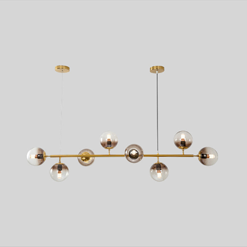 Modern Style Hanging Island Light Glass Ball Hanging Lighting Fixture for Dining Room