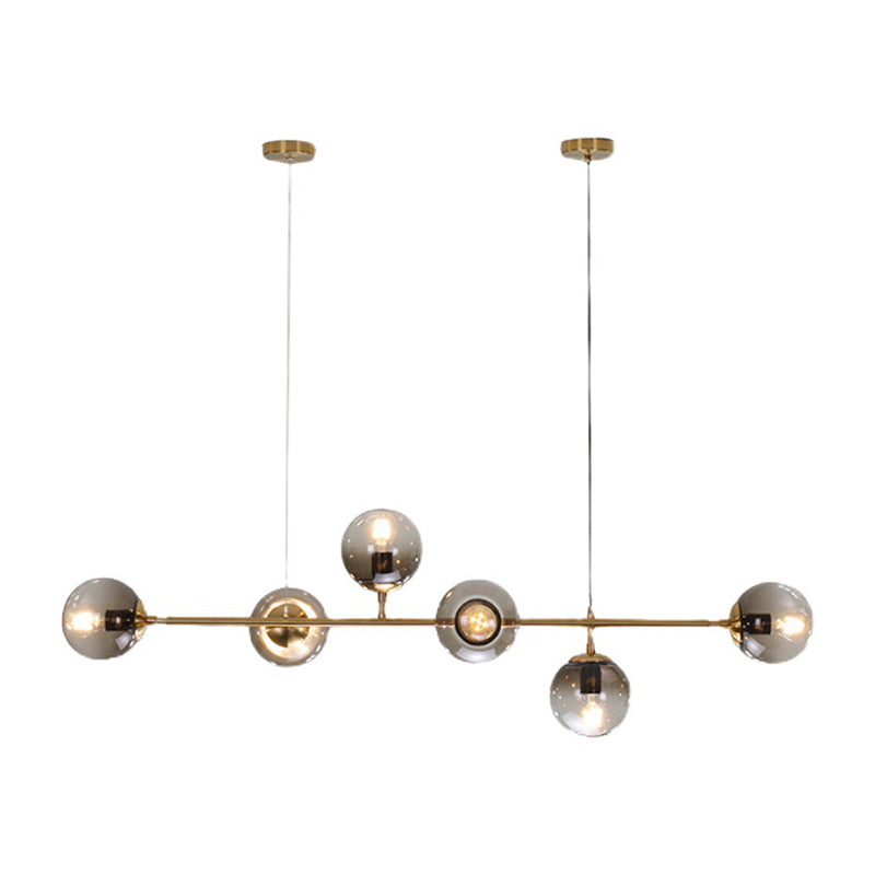 Modern Style Hanging Island Light Glass Ball Hanging Lighting Fixture for Dining Room