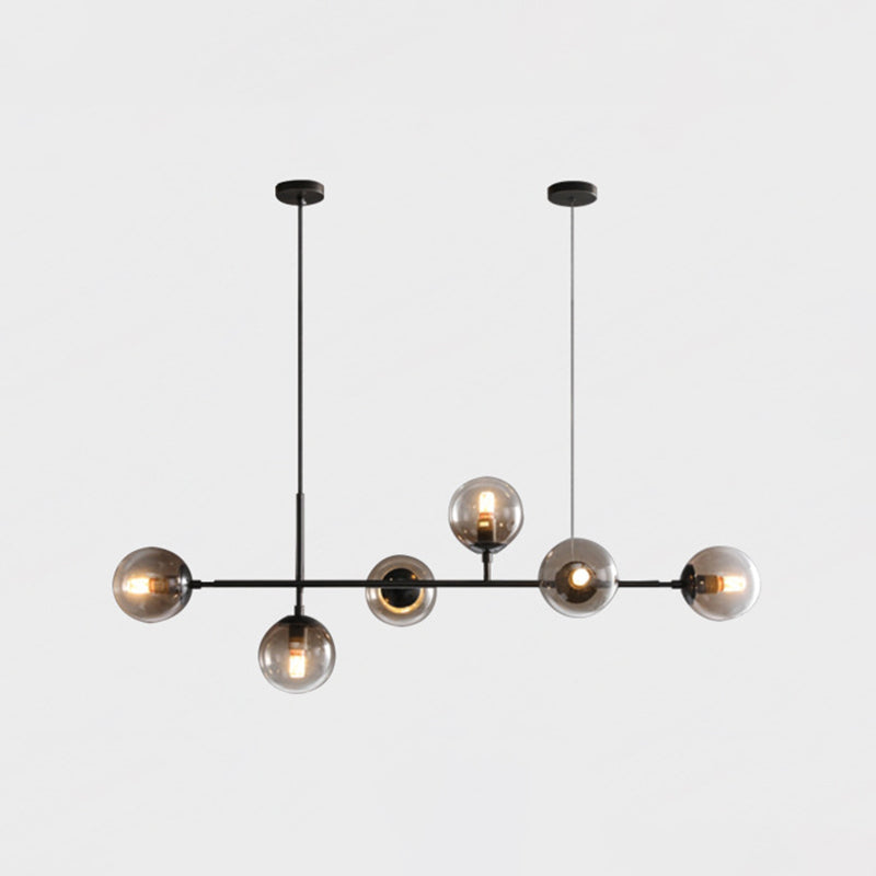 Modern Style Hanging Island Light Glass Ball Hanging Lighting Fixture for Dining Room