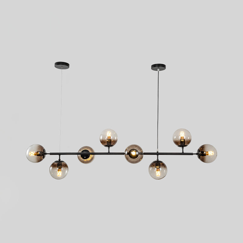 Modern Style Hanging Island Light Glass Ball Hanging Lighting Fixture for Dining Room