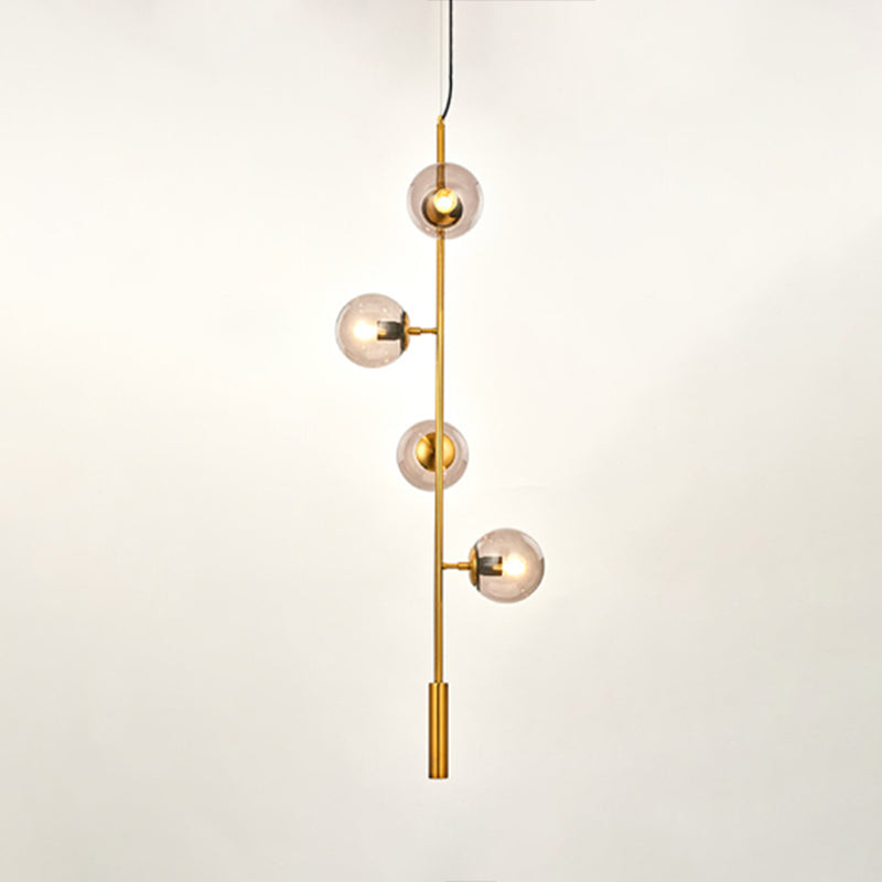 Modern Style Hanging Island Light Glass Ball Hanging Lighting Fixture for Dining Room