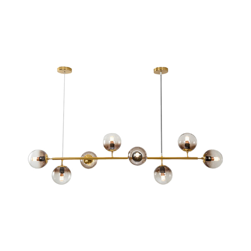 Modern Style Hanging Island Light Glass Ball Hanging Lighting Fixture for Dining Room