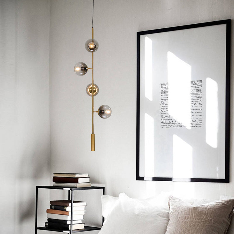 Modern Style Hanging Island Light Glass Ball Hanging Lighting Fixture for Dining Room