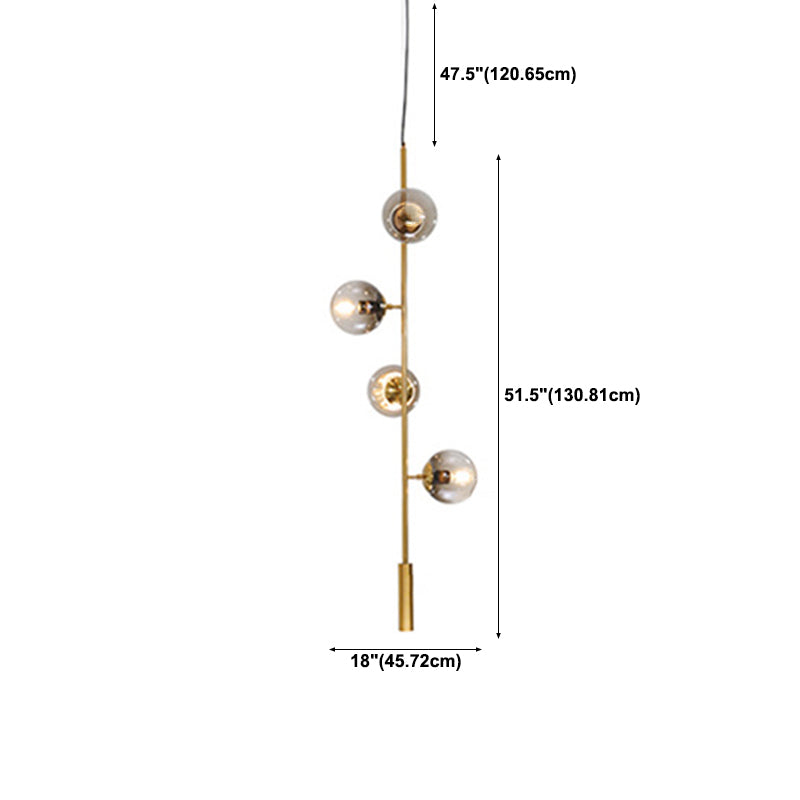 Modern Style Hanging Island Light Glass Ball Hanging Lighting Fixture for Dining Room