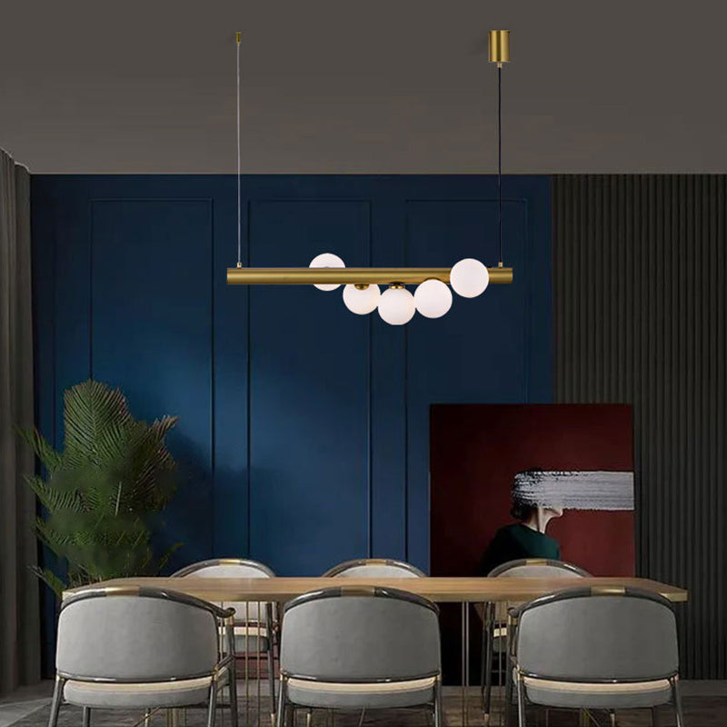 Modern Hanging Island Light Glass Hanging Lighting Fixture for Dining Room