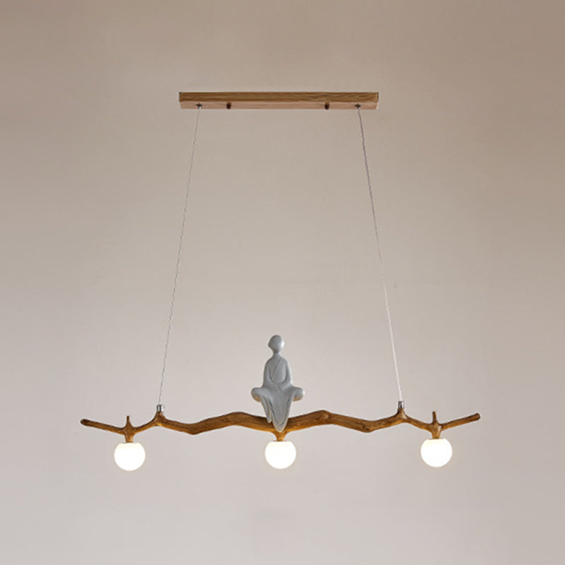Modern Style Hanging Island Light Glass Hanging Lighting Fixture for Dining Room