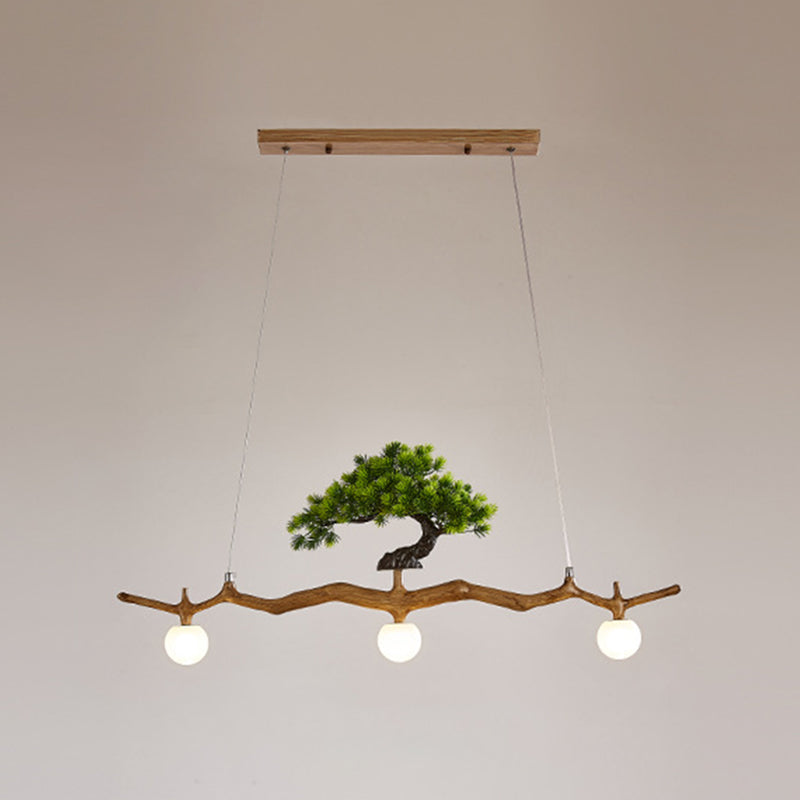 Modern Style Hanging Island Light Glass Hanging Lighting Fixture for Dining Room