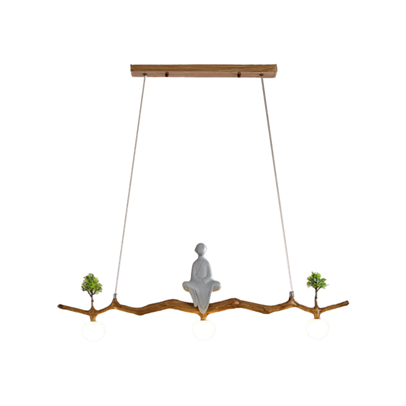 Modern Style Hanging Island Light Glass Hanging Lighting Fixture for Dining Room