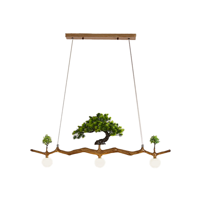 Modern Style Hanging Island Light Glass Hanging Lighting Fixture for Dining Room