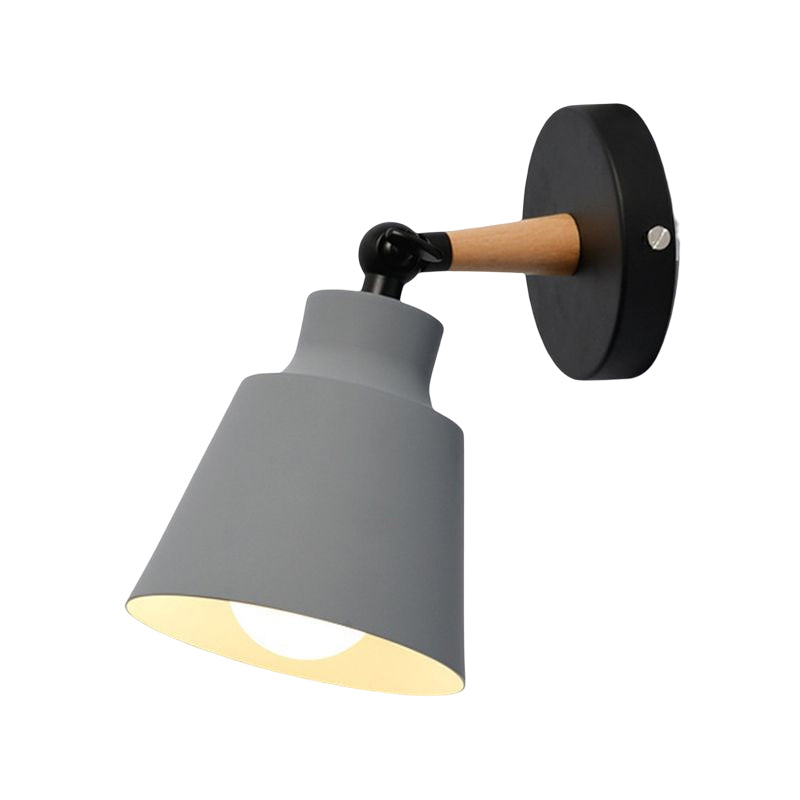 Contemporary Wood Wall Light Macaron Lighting for Living Room