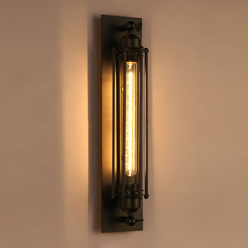 Industrial Black Metallic Lighting Flush Mount Wall Light for Living Room