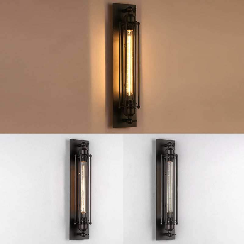Industrial Black Metallic Lighting Flush Mount Wall Light for Living Room