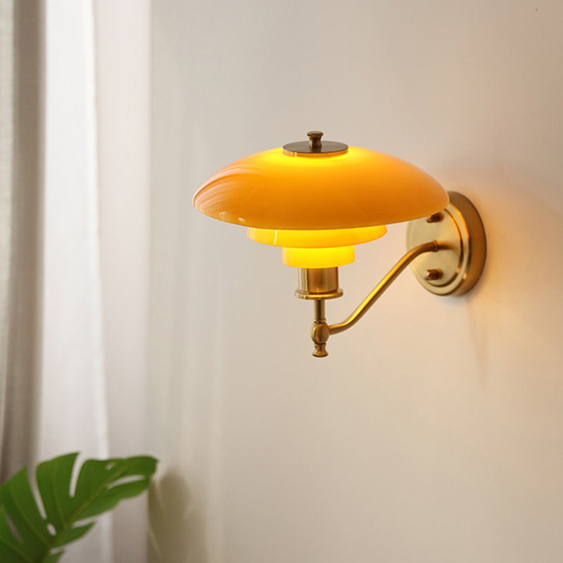 Metal/Glass Wall Light Industrial Polish Finish Lighting for Home