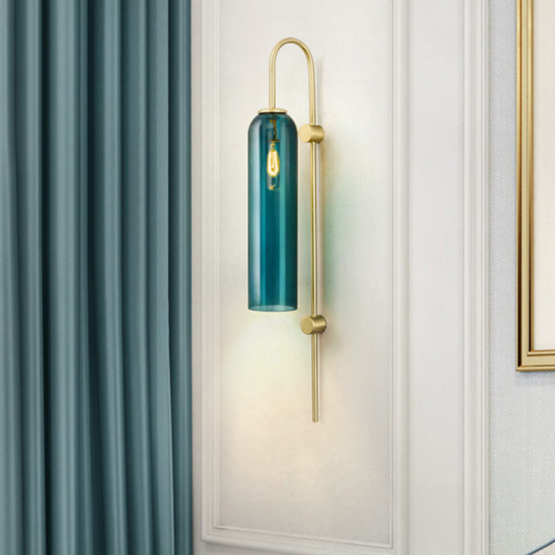 Industrial Metal/Glass Wall Light Polish Finish Lighting for Restaurant