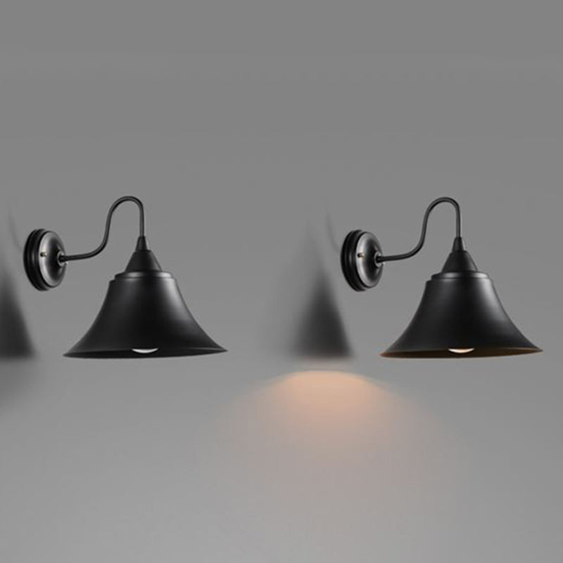 1-Light Wall Sconce Industrial Outdoor Sconce Lighting With Metal Shade