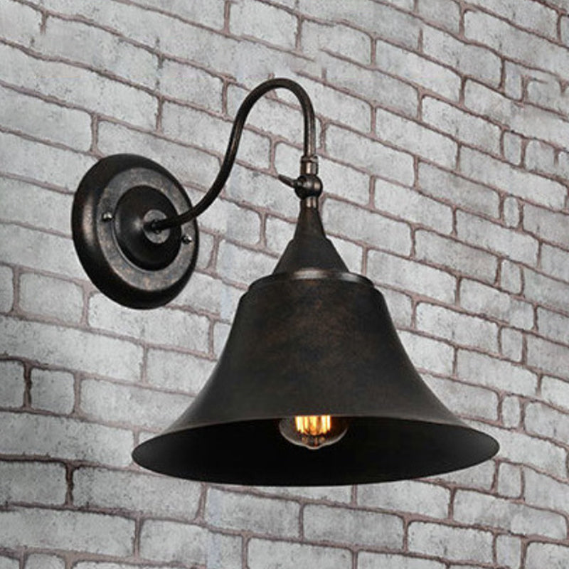 1-Light Wall Sconce Industrial Outdoor Sconce Lighting With Metal Shade