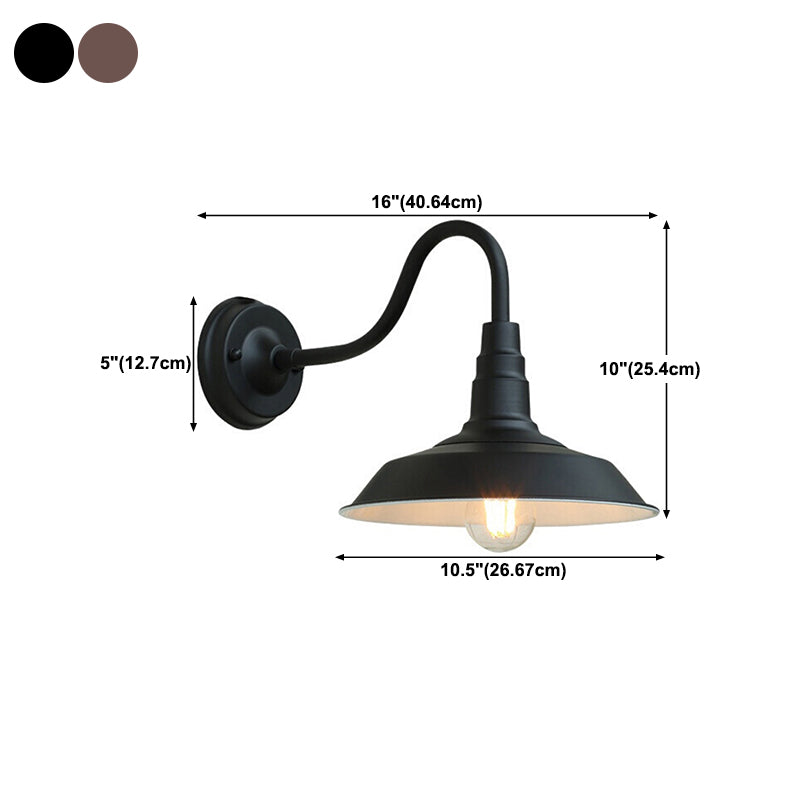1-Light Wall Sconce Industrial Outdoor Sconce Lighting With Metal Shade