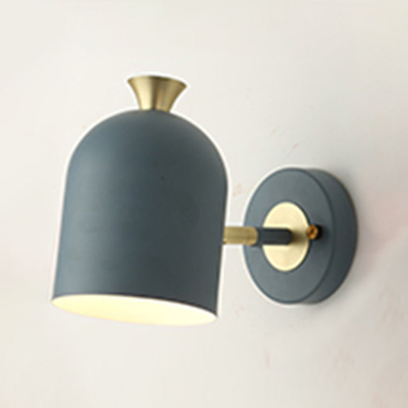 1-Light Modern Macaron Style Wall Sconce Metal Wall Lighting for Bedroom
