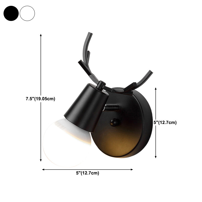 1-Light Modern Macaron Style Wall Sconce Metal Wall Lighting for Bedroom