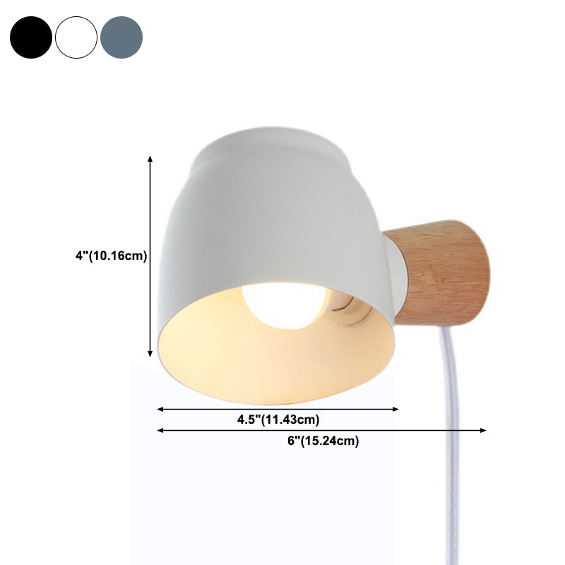 Single Contemporary Black/White/Grey Wall Mounted Sconce LED Wall Light